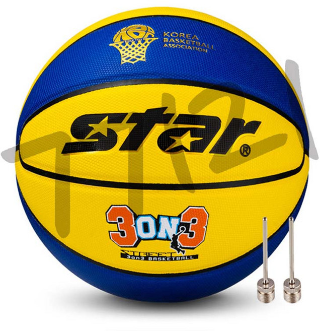 스타 3 on 3 농구공 BB466-27, 6호 + 공기 주입 바늘 2개입, 1개