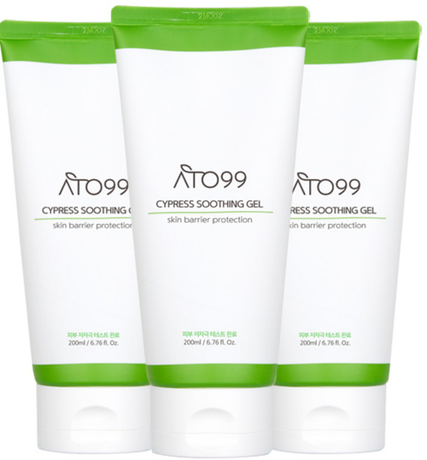 아토99 편백수 병풀 시카 진정 쿨링 수딩 젤 200ml 끈적임 없는 민감성 저자극 피부 온도 수분 케어, 3개