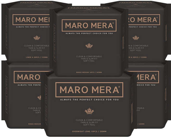 마로메라 생리대 팬티라이너A 20p x 2팩 + 중형 16p x 3팩 +오버나이트 롱 10p x 1팩, 1개
