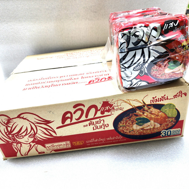 태국라면 와이와이 똠양문꿍 매콤한맛 WAIWAI TOMYUM MUNGOONG Thaifood Mart 60g, 30개