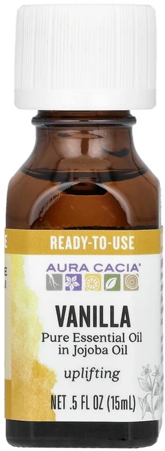 아우라카시아 퓨어 에센셜 오일 호호바 오일 바닐라 15ml(0.5fl oz), 15ml, 1개 - 쿠팡