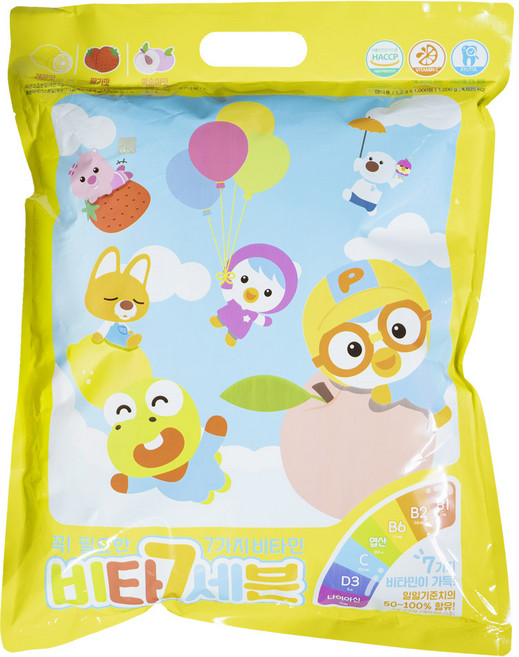 뽀로로 비타세븐7 어린이 비타민 7종, 1개, 1000정