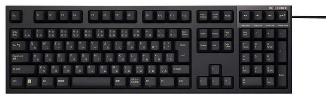 REALFORCE 리얼 포스 히가시 프레 R3S 키보드 조용한 30g 유선 USB 풀 사이즈 정전 용량 무접점 방식 Windows 레이저 인쇄 가나있어 일본어 배열 112 키 블랙 R3SA13