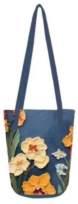 천 숄더백 유화 꽃 그림 버킷백 에코백 미니백