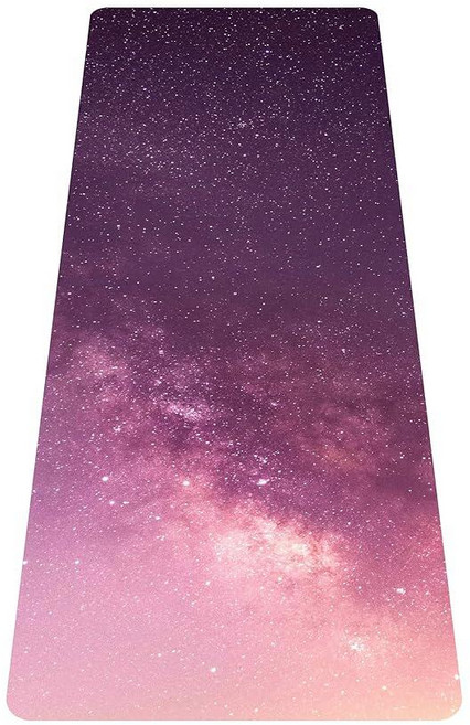 Nuveti 인쇄된 여행용 요가 매트-0.6cm(1/16인치) 두께의 미끄럼 방지 피트니스 운동 매트 휴대용 가방 포함 접이식 경량 스웨이드 및 천연 고무 필라테스 피트니스, CanLanXingKong, 1개