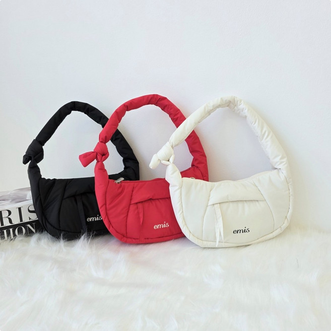 [국내정품] 이미스 패딩 지퍼 포켓 호보백 EMIS 가방