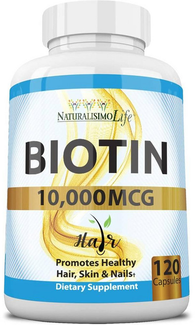 내추럴리시모라이프 비오틴 10000mcg 헤어 스킨 네일 비타민 하이포텐시 NaturalisimoLife Biotin, 1개, 120정