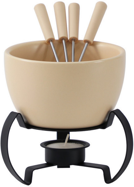 퐁듀그릇 초콜릿 세트 워머 치즈 중탕 초콜렛 냄비 워머, 베이지, 1개