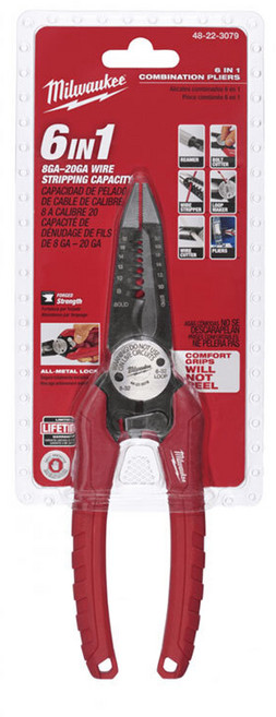 밀워키 48223079 스트리퍼 6 In 1 Combination Pliers, 1개