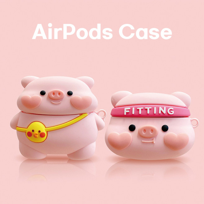 볼빨간 꿀꿀이 캐릭터 에어팟 케이스, 헤어밴드돼지