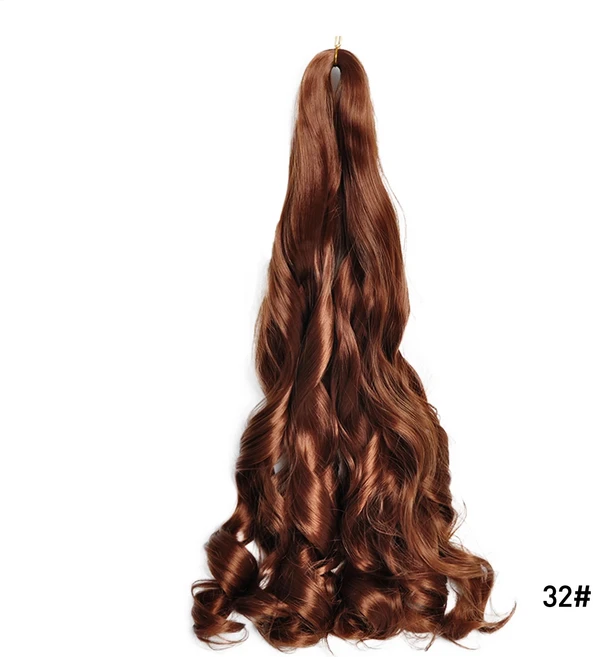 프렌치 컬 브레이드 헤어 14 합성 나선형 여성용 익스텐션 Pre Stretched Loose Wave Braiding Hair, 01 14inches 75g, 03 1Pcs, 14 32