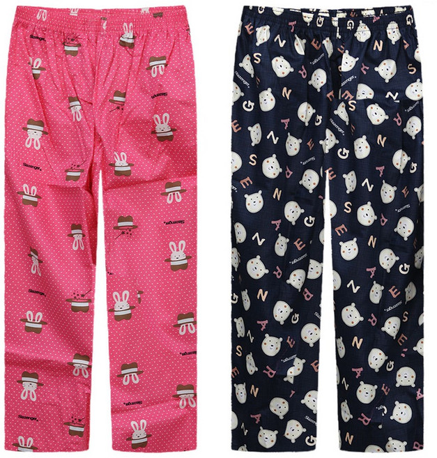 슬레진저 여성용 면 9부 파자마 바지 1+1