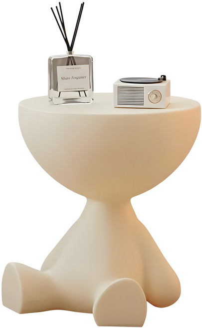 마일드하우스 귀여운 인형모양 수납 미니 협탁 테이블, 딥 베이지