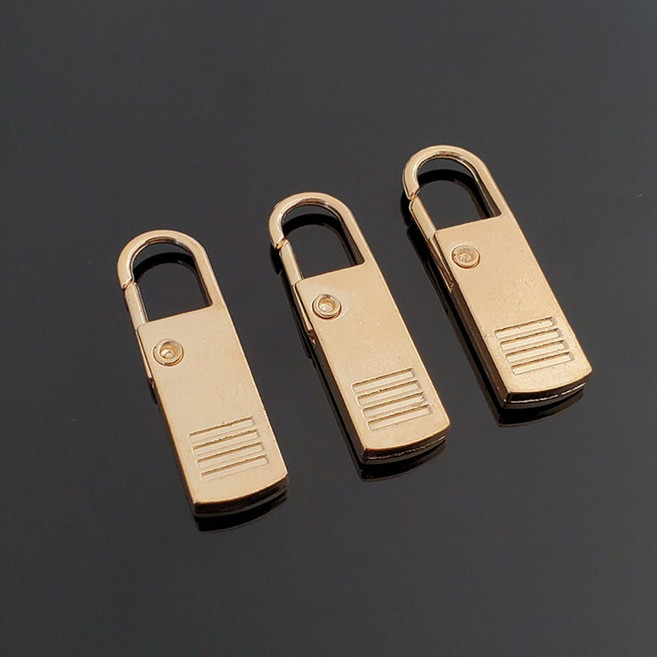 3 / 5 구성 누르는 셀프 지퍼고리 수선클립 지퍼손잡이 자크고리 지퍼수리 옷 가방 카라비너 손잡이 셀프지퍼수리 교체, 3개, 골드