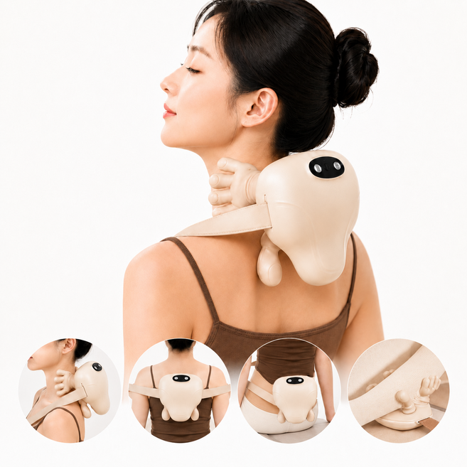 디에스가추몰 목 어깨 마사지기 멀티 허리 종아리 팔 팔뚝 온열 마사지기, 아이보리, YZ-1886