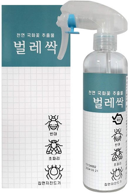 벌레싹 초파리 집먼지 진드기 빈대 국화꽃 추출물 식물성살충제, 1세트, 300ml
