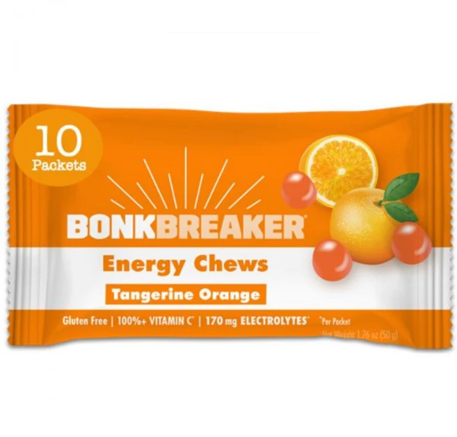 에너지 젤 Bonk Breaker 봉크 브레이커 츄 유제품 무첨가 글루텐 성분으로 빠른 에너지와 집중력 제공 10개입 1박스 레인보우 블래스트, 탠저린 오렌지 - 쿠팡