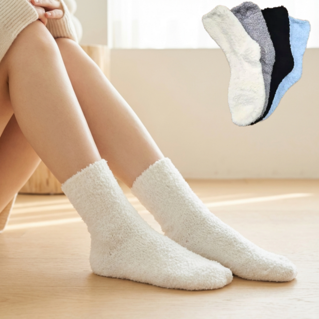 라온커넥션 국산 여성 부드러운 수면양말 4켤레
