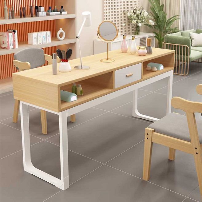 네일테이블 시술대 화이트 네일샵 네일책상 심플한, 1개, 8. 서랍포함 월넛 1m 의자X