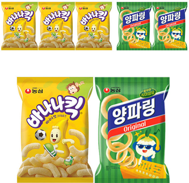농심 바나나킥 75g x 4p + 양파링 84g 3p, 1세트