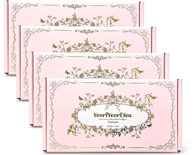 여리여리차 무카페인 금화규차 콜라겐차 루이보스티 임산부 커피대용 물대용 티백 차, 4박스, 14개입, 2g