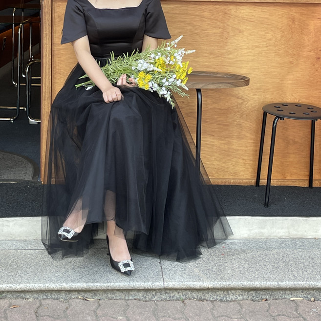 타임비 발편한 여성 정장 웨딩 구두 새틴 자체제작 구름힐 플렛형