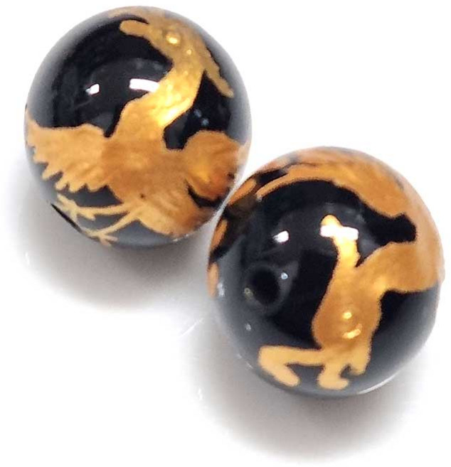 Bead 팔찌원석 10mm 금룡 은룡 금호 금봉황 금거북 팬던트 한팩 2알 원석선택, 10mm 금봉황 오닉스 (2알)