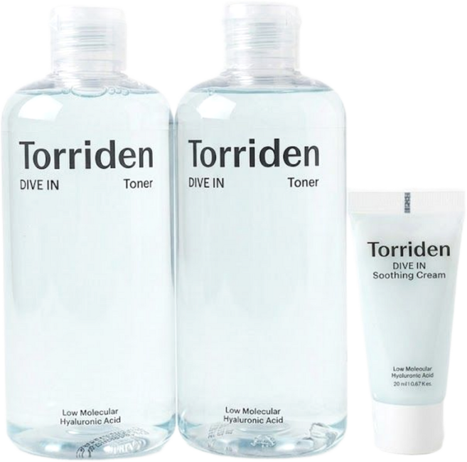 토리든 다이브인 저분자 히알루론산 토너더블+다이브인 저분자 히알루론산 수딩크림20ml 기획세트, 2개, 300ml