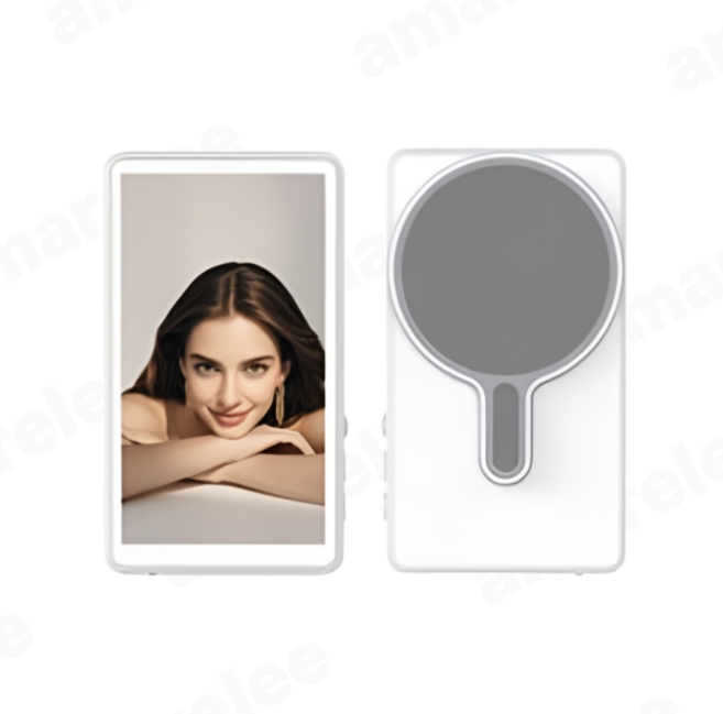 amarelee 후면 모니터 셀카 맥세이프 스크린 촬영 미러링 사용 브이로그, 화이트, 1개