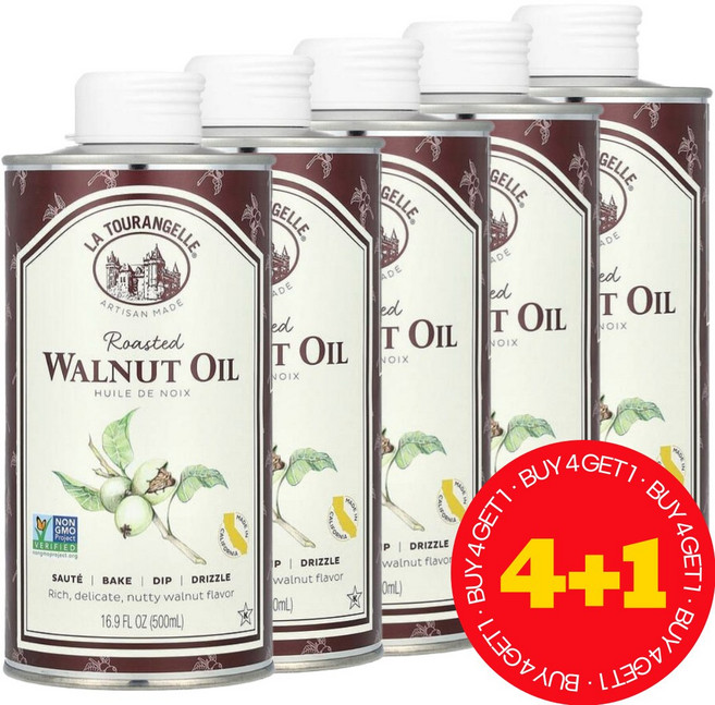 라투랑겔 코셔인증 프랑스 장인 압착추출 기술 볶은 백퍼센트 호두 기름 500ml / 해외직구 미국정품, 5개