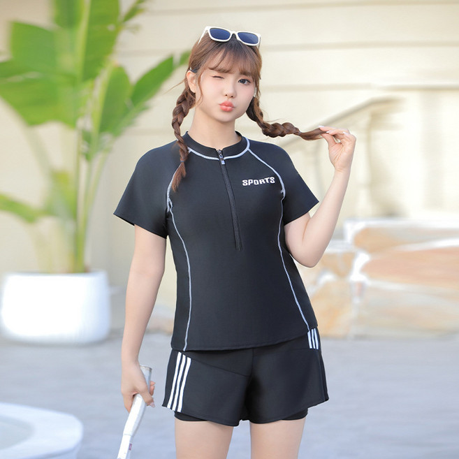 泳衣女高級感分體保守泡溫泉新款爆款大碼微胖遮肉顯瘦游泳裝