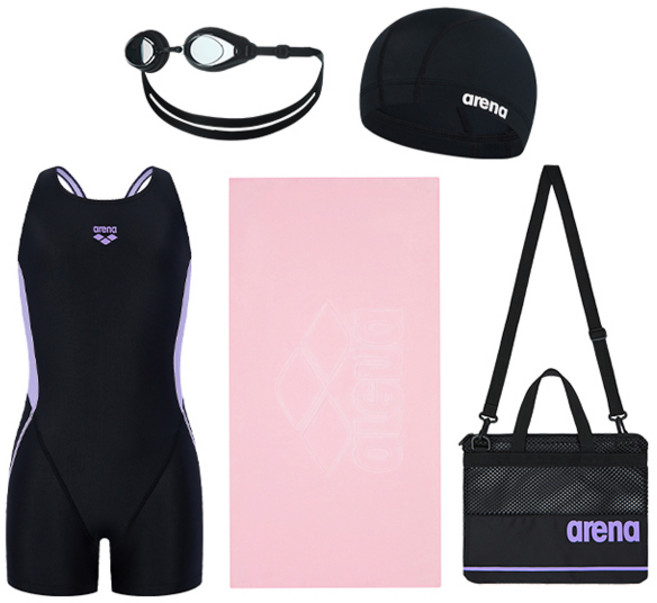 아레나 생존수영 키트 라이풀 초등 키즈 여아동 3부 반신 5종 세트
