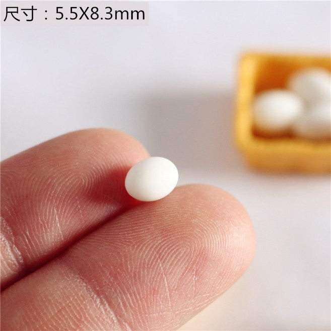 MyWa 食玩扭蛋公仔系列 袖珍迷你雞蛋 微縮小物 可愛收藏 盲包 蛋籃 盒玩家具, 1個, 白雞蛋6顆(不含籃子)