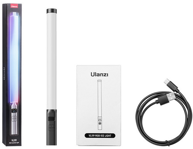 Ulanzi VL119 RGB 手持棒燈 50cm長度 色溫2500K-9000K 高顯色性 內建多種FX燈光特效 攝影補光燈, 1個
