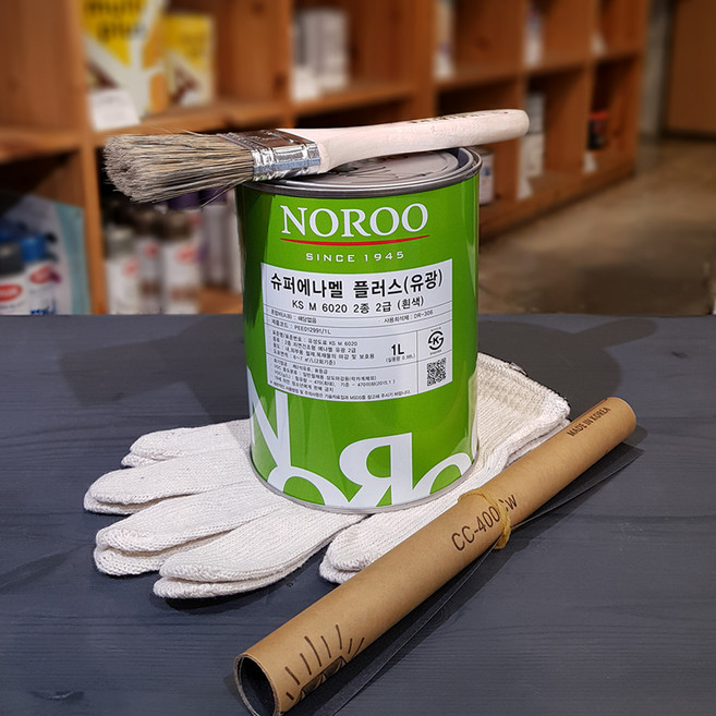 노루페인트 슈퍼 에나멜 1리터 젯소 NO 바니쉬 사은품증정, 무광-화이트, 1개, 1L