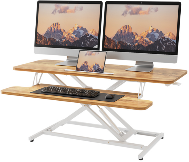 Ergomaker 모션 데스크 에어 리프트 높이조절 테이블 스탠딩 책상 106*40cm, 자연