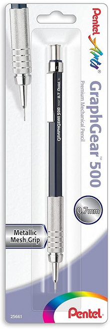 Pentel Arts GraphGear 500 프리미엄 제도용 연필 0.7mm 블루배럴 1팩 PG527CPABP, 1개, 상세페이지 참조