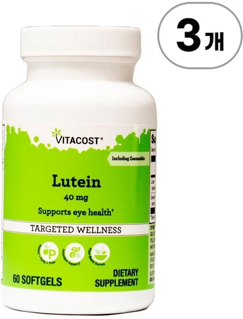 비타코스트 루테인 위드 제아잔틴 Vitacost Lutein Including Zeaxanthin 60정, 3개 - 쿠팡