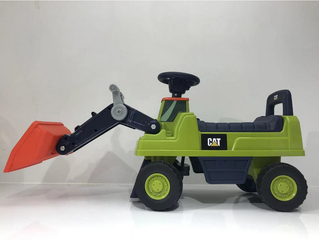 CAT 兒童滑行挖土機 帶音樂燈光 可坐可騎乘, 堆土機 A綠色, 1個