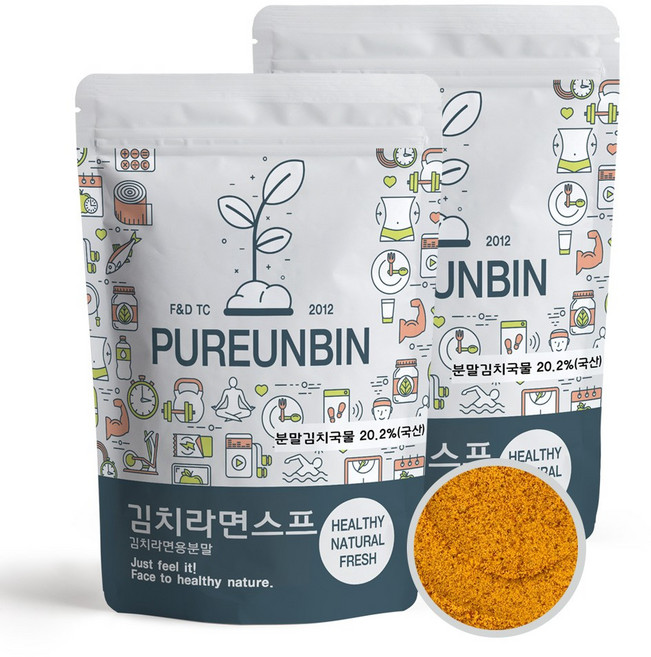 푸른빈 김치 라면 스프 가루 분말, 400g, 2개