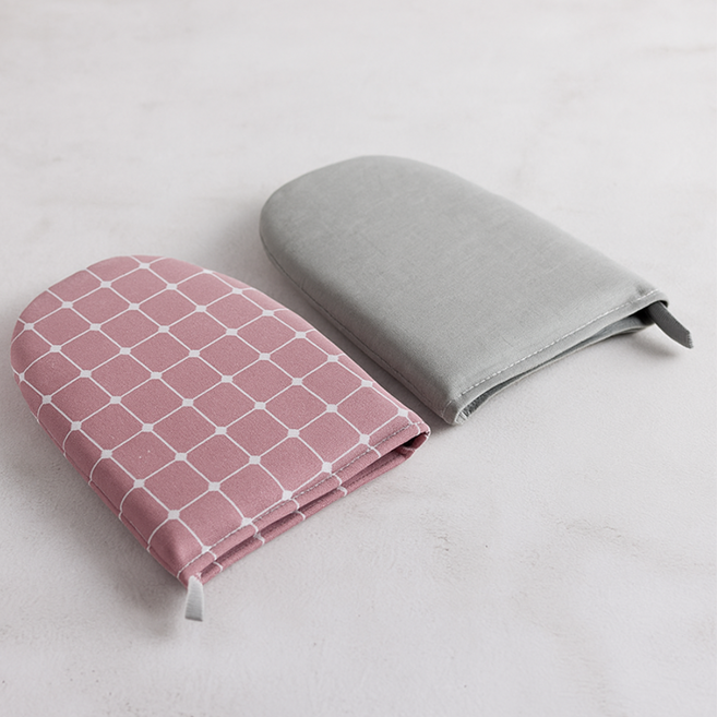 생활페이지 화상방지 손보호 스팀다리미 장갑형 다림판, 그레이+핑크