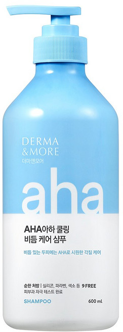 더마앤모어 AHA 쿨링 비듬 케어 샴푸, 600ml, 1개