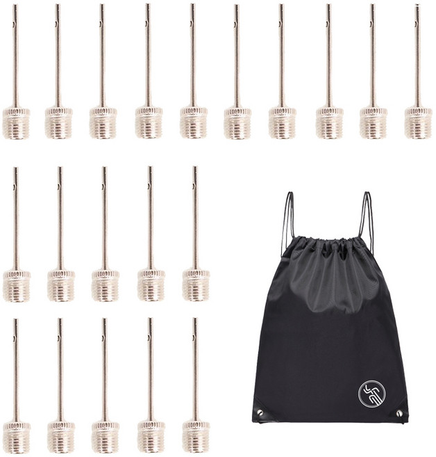 VITALO 에어공구 축구공바늘 풋살공바늘 배구공바늘 볼펌프바늘(20개입) + PGN짐쌕가방, 20개, 0.19cm x 3.8cm x 0.75cm, 본품(배터리없음)