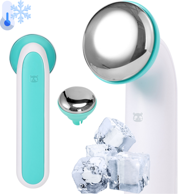 믿추 아이스롤러 쿨링 얼굴 마사지기 피부관리, 1개, 블루