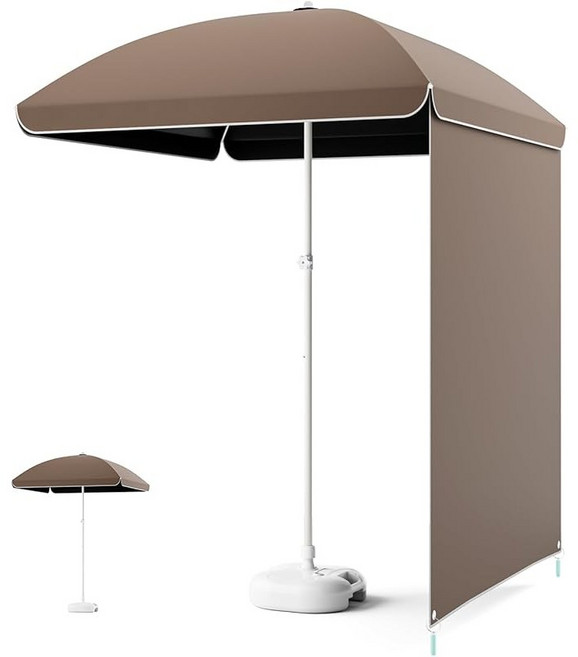 대형 파라솔 그늘막 카페 정원 호텔 커피숍 인테리어 파라솔 4단 높이 조절 야외용, 브라운