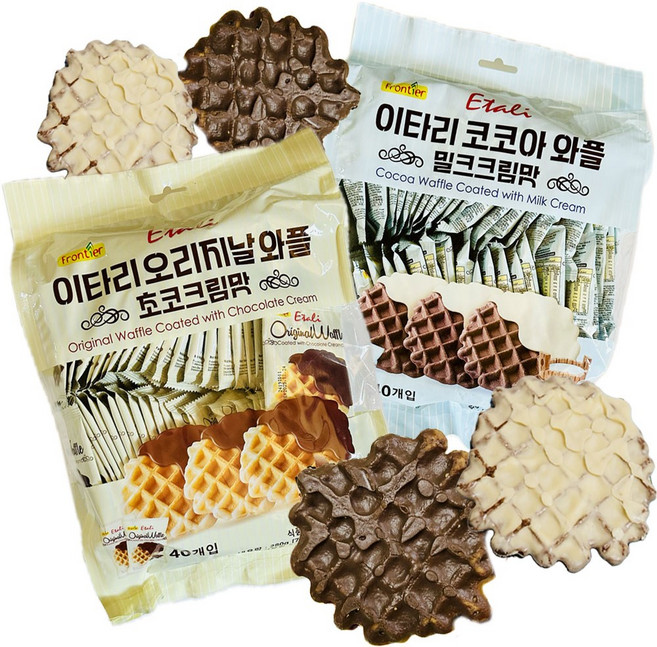 ANYTHING 이타리 오리지날 와플 초코 크림맛 + 밀크 크림맛, 280g, 2개