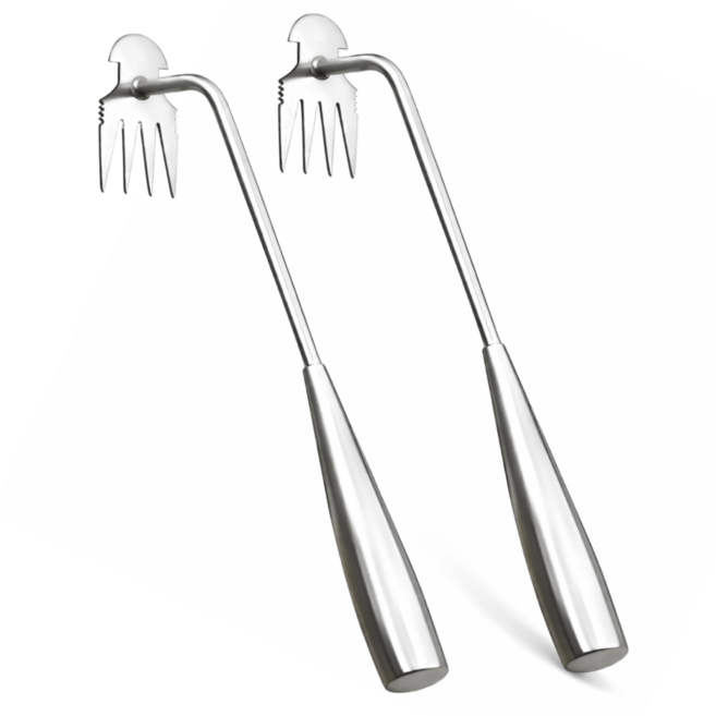 웨이모션 강스텐 뿌리까지 잡초제거 양날 스테인리스 원예 제초 호미, 2개