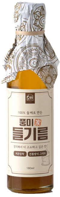 저온압착 풍미가 들기름 통들깨100%, 1개, 180ml
