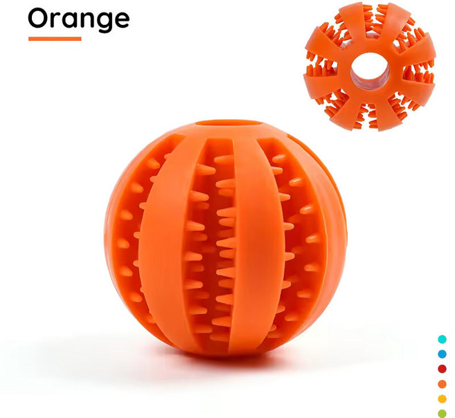 레오나 반려동물 간식 장난감 볼, 1개, 오렌지