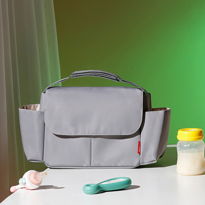 insular 정품 유모차 걸이형 베이직 다용도 가방, 그레이, 핸디형